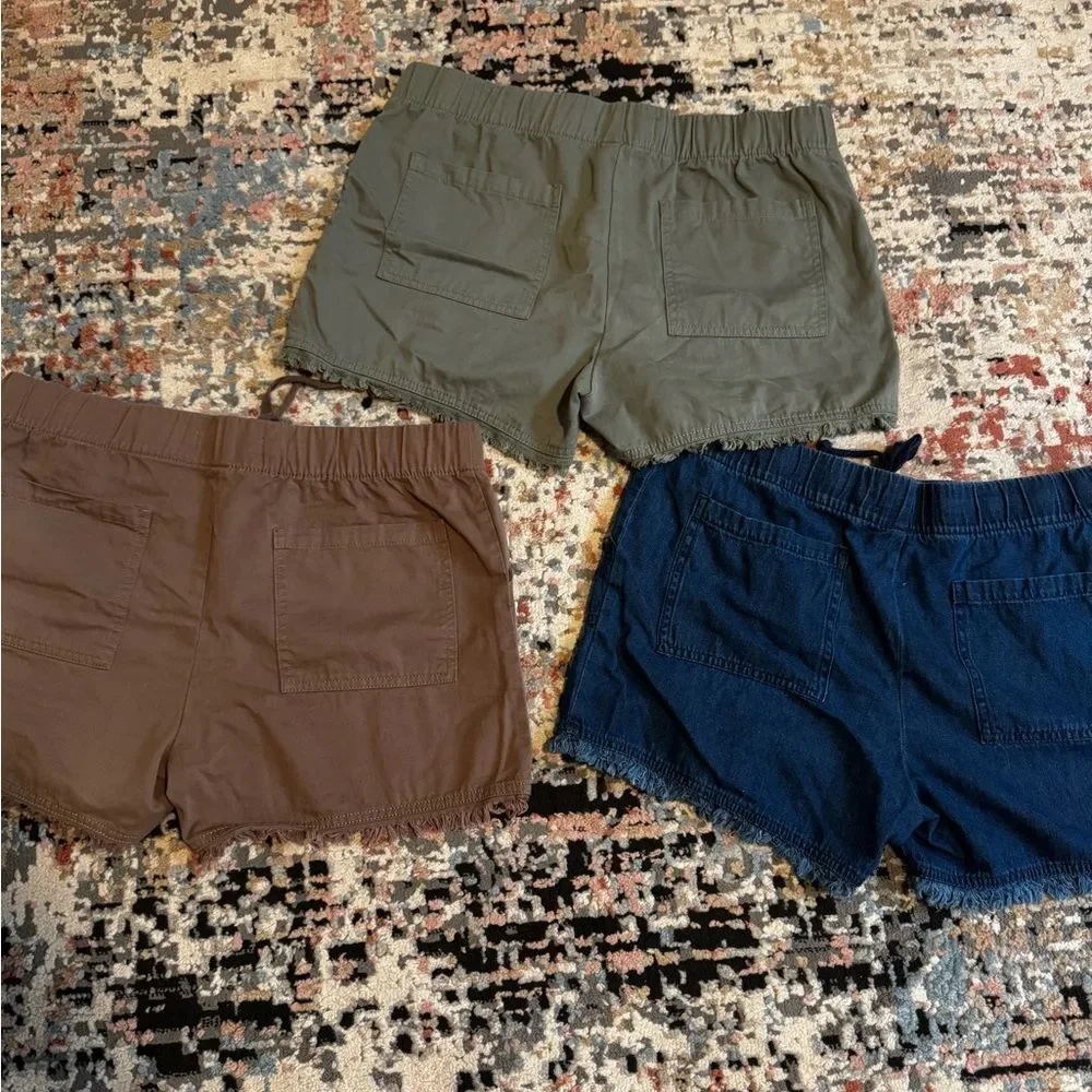 Real Essentials Shorts Lot in Green, Brown and Blue - Picture 2 of 8
